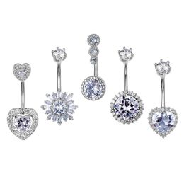 Navel Bell Button Rings D0990 Zircon Stone Belly Stud Mix Styles Drop Delivery Jewellery Body Dhgarden Dh26W