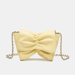 Evening Bags JIOMAY Women Shoulder Bag 2023 PU Leather Purse And Handbags Female Shopper Fashion Casual Solid Colour Chain Bow-Shaped Flap