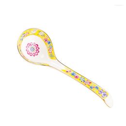 Bowls Wanhua Enamel Long Handle Large Spoon Household Cute Court Chinese Wine Restaurant Soup Ceramic Tableware