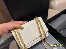 Duffel Bags Sunset Bag 2023 High Value Fashion Leather Women's Chain Single Shoulder Messenger Versatile Small Square