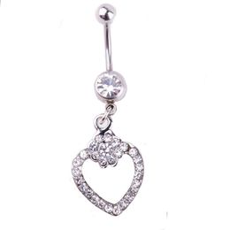 Navel Bell Button Rings D0097 Heart Belly Ring Clear Colour Drop Delivery Jewellery Body Dhgarden Dhca4