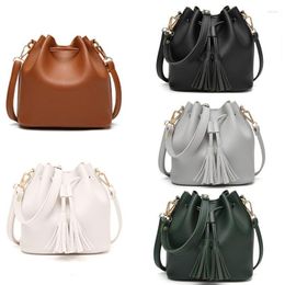 Evening Bags 2023 Women Bag Bucket PU Leather Shoulder Brand Designer Ladies Crossbody Messenger