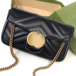 Weiße Designer-Marmont-Brieftasche, Doppel-G-Tasche, Damen-Herren-Geldbörse und Handtasche, Kartenhalter, echtes Leder, Mini-Taschen, luxuriöse Mode-Geldbörsen, Clutch-Kette, Umhängetasche