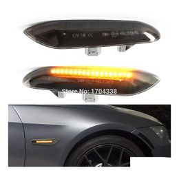 Decorative Lights 2X Amber Led Side Marker Turn Signal Light For E90 E91 E92 E93 E46 E53 X3 E83 X 1 E84 E81 E82 E87 E88 Smoke Lens S Dhfxp