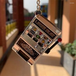 Keychains Mini Keychain With Small Bell Funny Casino Pendant Lucky Charm Jackpot Bag Party Gifts