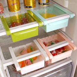 Hooks Mobile Refrigerator Storage Box Creative Rack Pull-out Drawer Fresh Spacer Sort Kitchen Supplies Food