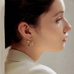 Stud Earrings Light Luxury Simple Geometric Arc For Women Korean Fashion Stainless Steel Jewellery Goth Daily Wear Earring