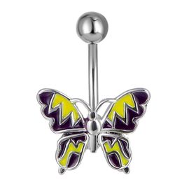 Navel Bell Button Rings D0237 Butterfly Purple Belly Stud Drop Delivery Jewelry Body Dhgarden Dh73A