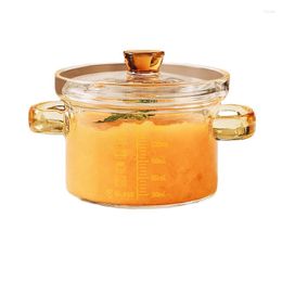 Bowls Glass Stew Pot Soup Household Transparent Stew-Pan Gas Open Fire And High Temperature Resistance Small Earthen Jar