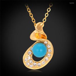 Pendant Necklaces Gold Colour With Chain Necklace Women Trendy Rhinestone Charms Jewellery Pendants P6971