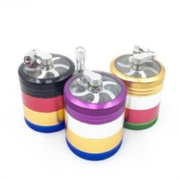 Smoking Pipes Colour four layer rocker smoke smoker, Aluminium alloy cigarette cutter, grinding cigarette, cigarette fittings, cigarette maker.