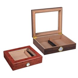 Exquisite Cigar Case Glass Display Box Creative Cigars Storage Boxes With Hygrometer Birthday Gift