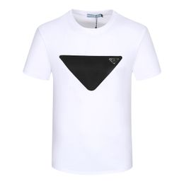 Designer Men's Tee shirts black and white triangle board stickers 100% cotton breathable wrinkle resistant fashion casual street alphabet print crew neck Short 3XL