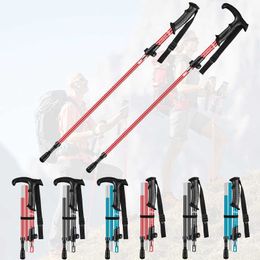 Trekking Poles 2Pcs 5Section Outdoor Fold Trekking Pole Camping Portable Walking Hiking Stick Easy Put Into Bag Nordic Walking Stick Crutch J230224