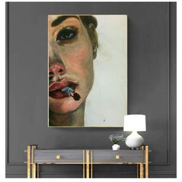 beautiful girl in bukowski wall Paintings for sitting Room posters and prints Wall Art posters Figure Canvas painting The most Woo