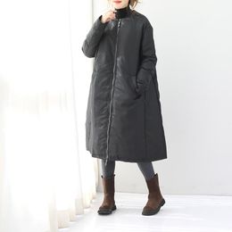 Women's Trench Coats Clearance -2023 Female Winter Thick White Duck Down A-type Long Paragraph Outerwear Thin Ladies Literary Simple Coat