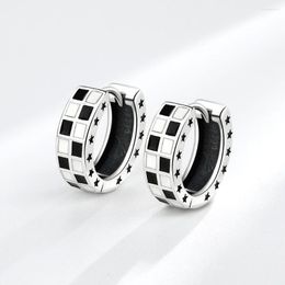 Stud Earrings TIOWIOS 2023 Black White Chessboard Ear Buckle Temperament Niche Design Geometric Checker Simple Jewellery Gift For Women