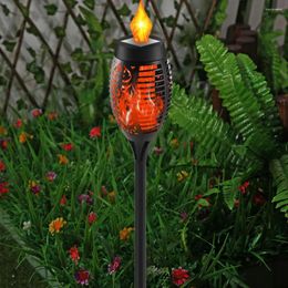Landscape Lawn Lamp Waterproof Solar Lighting Torch Easy Installation Flame Light Auto On Off For Driveways Trails