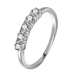 Never Fade White Gold Colour Rings Women High Quality Zircon Ring Original Tibetan Silver Wedding Band Bridal Jewellery Accessories JZ392