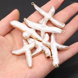 Pendant Necklaces Yachu Natural Freshwater Pearl Cross-shaped For Making DIY Accessories Jewelry 20x40-30x45mm Gift