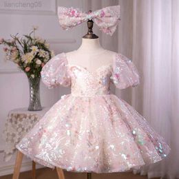 Girl's Dresses Baby Baptism Clothing Sequined Design Birthday Party Ball Gown Girls Christening Princess Dresses For Easter Eid Vestidos A1209 W0224