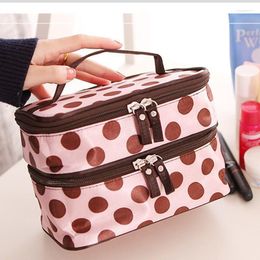 Cosmetic Bags Large Capacity Bag Waterproof Fashion Two-layer Double-layer Travel Storage Sundries Portable Simple Handbags E683