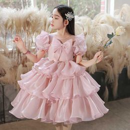 Girl's Dresses Flower Girls Evening Ball Gown Kids Big Bow Design Spanish Lolita Princess Dress Children Birthday Baptism Party Dresses W0224