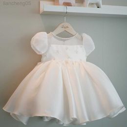 Girl's Dresses Formal Kids Baby Girl Princess Dress Crystal Beads Lace 1st Birthday Wedding Party Clothes Infant Newborn First Communion Dress W0224