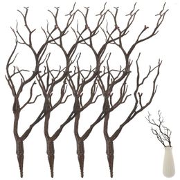 Decorative Flowers 4pcs Artificial Plastic Dried Antlers Tree Branches Plant Twigs Dark Witch DIY Headband Accessories Wedding Party Xmas