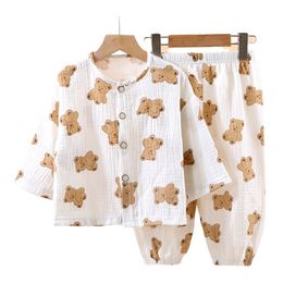 Pyjamas Ultrathin Spring Children Set Kids Baby Underwear Clothing Long Sleeve Sleepwear Sets 230224