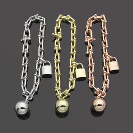 Pulseiras femininas de design de 3 cores, camada única, corrente em U, pulseira clássica, marca de luxo, contas, pulseiras de casal