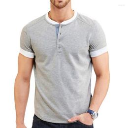 Men's T Shirts Summer Men's T-Shirt Casual Breathable Short Sleeve Henley Shirt Tops Tees For Men