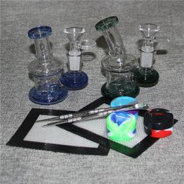 4.5 Inch Hookahs Mini Dab Rigs Colourful Thick Glass Bongs Water Pipes 14mm Joint Oil Rig Bong With 4mm Quartz Banger