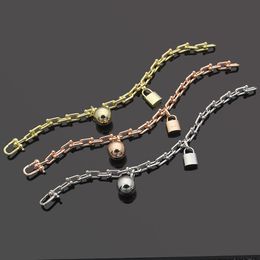 Top Qualität Frauen Designer Armreifen einlagige U-kette Klassische Armband Luxus Marke Lock Bead Paar Armbänder