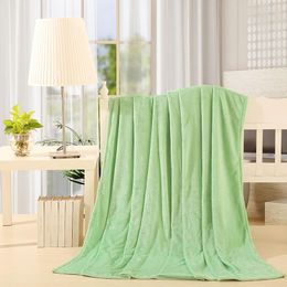 Blankets 150X200cm Ultra Soft Silkly Flannel Blanket Solid Color Plaid Sofa/air/bedding Throw Travel Bed Sheet