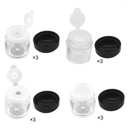 Storage Bottles 3x Empty Cosmetic Container Multifunctional Transparent Travel Bottled Portable Refillable Jar For Pepper Powder Lotion