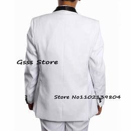 Clothing Sets Boys Formal Piece Suit Shawl Collar White Wedding Tuxedo Kids Blazer Pants Vest Child Pants Set Full Outfit