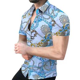 Men's Casual Shirts Fashion Nation Style Summer Mens Beach Shirt 3D Printed SingleBreasted Short Sleeve Loose Hawaiian Casual Shirt Roupa Masculina Z0224