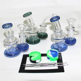 Uniqe Glass Bongs Hookahs 4.5 Inch Mini Oil Dab Rigs Beaker Water Pipes 14mm Joint With Glass Bowl Or Quartz Banger