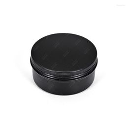 Storage Bottles 25pcs 250ml Black Aluminium Screw Lid Round Tins Empty Metal Jars Spice Containers Travel Tin