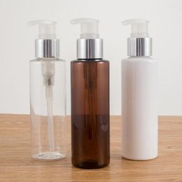 Storage Bottles 10ps 120ml 8oz 16oz Plastic Lotion With Silver Treatment Pump For Shampoo Refillable Home Reuse