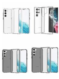 Transparent Hard Plastic Cases For Iphone 15 14 Pro Max 13 12 Samsung S24 S23 Ultra Plus Galaxy A14 5G Fashion Luxury Blank Clear Phone PC Soft TPU Crystal Back Cover