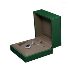 Jewelry Pouches Green Minimalist Style Box Marriage Diamond Ring Couple Necklace Bracelet Gift
