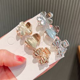 Metal Ribbon Crab Mini Claw Clip For Women Girls Charm Barrette Wedding Hair Accessories Jewelry Gift 1718