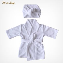 Pajamas born Baby Boy Girl Robe Set 100 Cotton Toweling Terry Infant Bathrobe Hooded Sleeprobe With Headwear Home Suit 0 2Y 230224