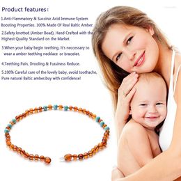 Chains Natural Stone Baltic Amber Necklace For Baby Turquoises Ambers Beads(Cognac) Bracelet Jewellery Kid Gifts