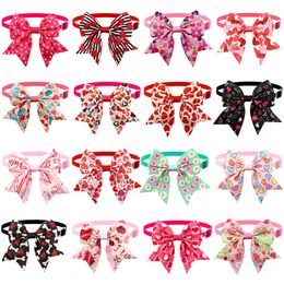 Other Dog Supplies 50 100 Pcs Pink Bow Ties Sweet Valentine's Day Bowties Cute Cat Bows Loving Heart Neckties For s Pet Grooming 230224