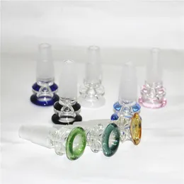Hookahs Glass Bowl smoking 2 in 1 Double Layers joint Colourful 14mm 18mm herb bowls bong diamond smoke pipes quartz tips glass carb caps