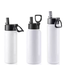 UPS Sublimation Water Bottle Travel Flask Sports Mug 12oz 18oz 24oz Stainless Steel Wide Mouth Insulated Vacuum Cup