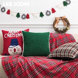 Pillow LEEJOOM Merry Christmas Cover Snowman Tree Pattern Party Decoration 45x45cm 1PC